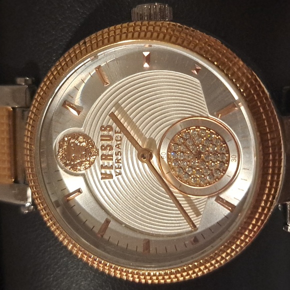 Versace versus rose gold and sterling silver watch. 8 in - Picture 3 of 5